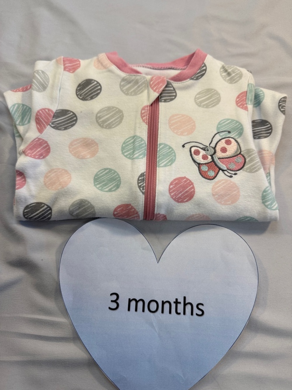 Tuffy Baby Onesie with Butterfly and Polka Dots